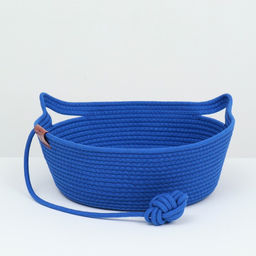 Экологичный лежак для животных (хлобчатобумажный), 35 х 35 х 12 см, вес до 5 кг, синий - Пижон фото 2