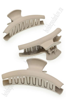 Крабики для волос матовые 12*5 см (12 шт) SF-7979, бежевый