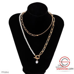 Ожерелье цепь с жемчугом - Bruno фото 6