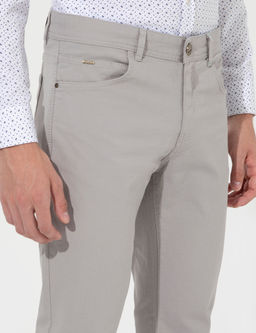 A__k Gri Slim Fit Kanvas Pantolon