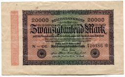 Банкнота 20000 марок 1923 года Германия