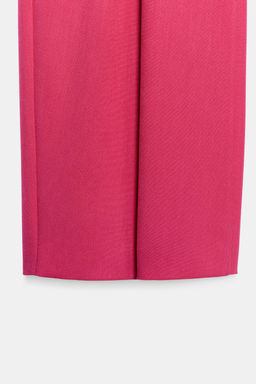 PANTAL?N ANCHO PLIEGUES / Fucsia