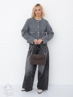 Сумка женская кожаная 0037VG gray Vitelli Grassi