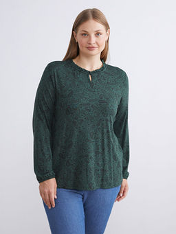 Bisiklet Yaka Desenli Bluz