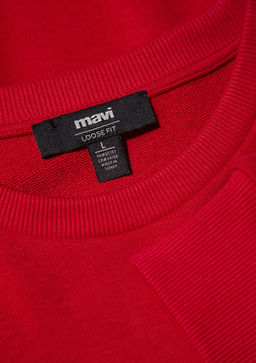 Y?lbas? Temal? K?rm?z? Sweatshirt - Mavi фото 6