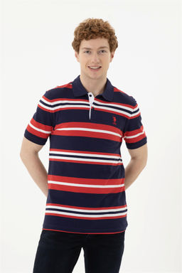 Мужская темно-синяя футболка с воротником-поло