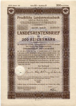 Облигация 4,5% 200 рейхсмарок 1939 года Германия