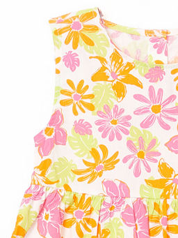 Bisiklet Yaka ?i?ekli K?z Bebek Elbise