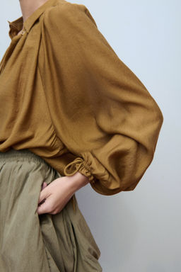 Camisa oversize con cordones de ajuste - H&m фото 5