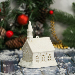 Цена за 2 шт. Ёлочная игрушка Снежный замок 66 см, белый - Зимнее волшебство фото 2