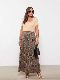 Beli Lastikli Desenli Ponte Kad?n Klo? Etek