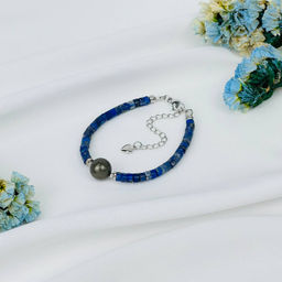 Браслет из Лазурита и Пирита 16,5 см + - Радуга самоцветов фото 2