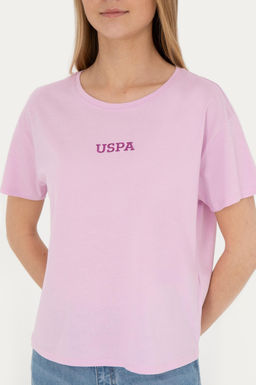 Женская розовая футболка с круглым вырезом - U.s. polo assn фото 13