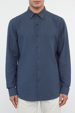 Trendyolmilla Man Antrasit %100 Pamuk Waffle Dokulu Regular Fit Gomlek TMNAW25GO00010  фото 3
