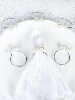 Кольца для салфеток 6 штук Бусины Серебро / JG03-3 /уп 200/ - Галеонтрейд фото 7