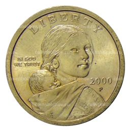 1 доллар 2000 года P США Сакагавея Парящий Орел
