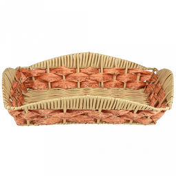 Корзина-сухарница плетеная Береста 33х24,5см h7,5см, полипропилен, карамельный, ажурный край, металлический каркас, форма прямоугольная (Китай) - Домашняя мода фото 2