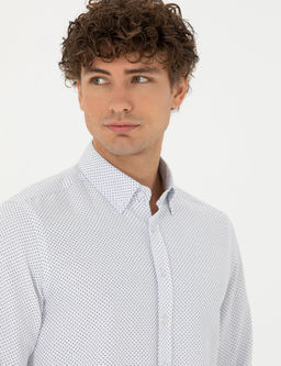 Lacivert Slim Fit Uzun Kollu G_mlek
