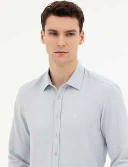 Gri Slim Fit Uzun Kollu G_mlek