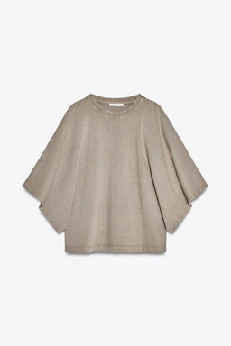 WASHED CAP SLEEVE T-SHIRT - Zara фото 13