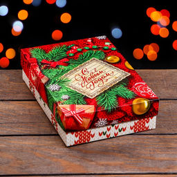 Коробка сборная крышка-дно без окна, Вязанка, 21 х 15 х 5,7 см - UPAK LAND фото 2