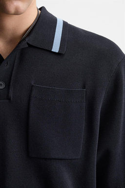 KNIT POLO SHIRT WITH POCKET - Zara фото 7