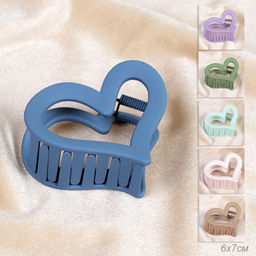 Крабик для волос 6 см Сердце / GTQ-46 /уп 12/240/микс