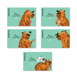 Цена за 5 шт. Альбом для рисования на скобе ErichKrause Happy Capy, А4, 24 листа_MIX-PACK