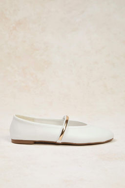 Siyah Gold Metal Bantl? Mary Jane Badem Burun Babet TAKAW26BE00005 - Trendyolmilla фото 10