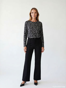 Bisiklet Yaka Desenli Bluz