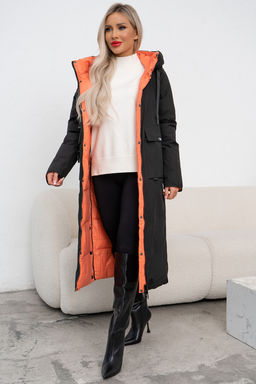 Пальто (черный/оранжевый) Пх11-1/2 - Николь фото 3