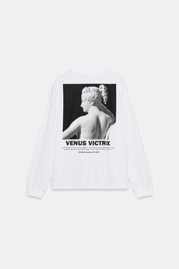 SCULPTURE PRINT LONG SLEEVE T-SHIRT - Zara фото 7