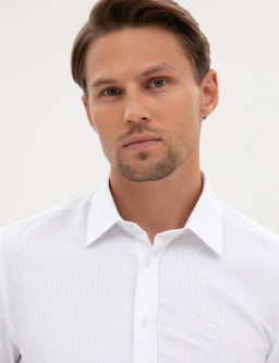 Beyaz Slim Fit Uzun Kollu G_mlek