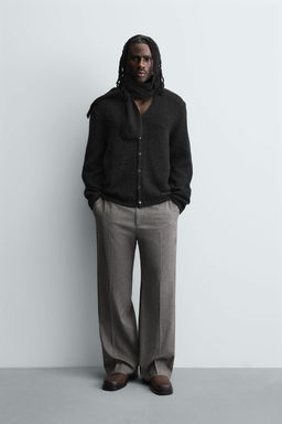 SHINY TEXTURED CARDIGAN