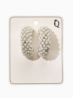 Серьги жемчуг "Россыпь", ссв, цвет белый в серебре