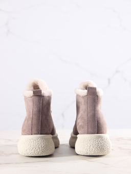 Ботинки 308.агатаw. капучино замша/Шерсть