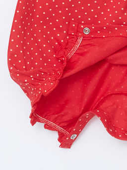 ?ilek Desenli K?z Bebek ?apka ve Tulum 2li Tak?m