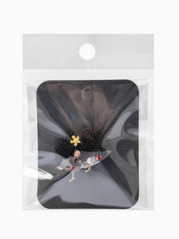 Брошь «Ежик» с цветами, цвет серый в серебре