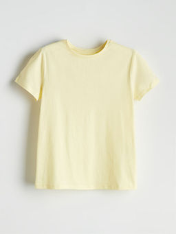 Bisiklet Yaka D?z Penye K?z ?ocuk Ti??rt