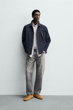 SOBRECAMISA DENIM REGULAR FIT / Azul noche
