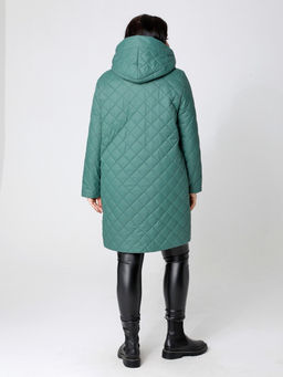 24114 Плащ утепл. т.зеленый - Dizzyway фото 3