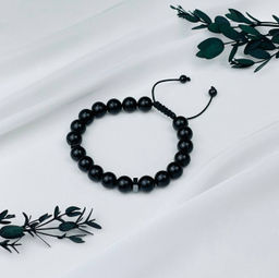 Браслет регулируемый из Шунгита и Гематита от 20 см