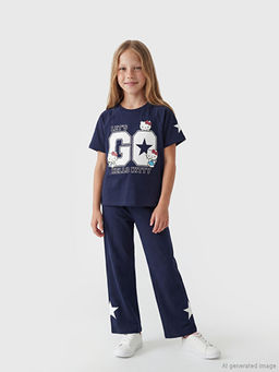 Hello Kitty Bask?l? K?z ?ocuk Ti??rt ve Pantolon