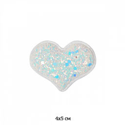 Аппликации пришивные с глиттером арт.TBY.2263 Сердце 4х5см, уп.20 шт