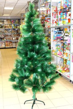 Сосна "Севастопольская" 1.8м (406W) пушистая, с инеем и шишками, в коробке