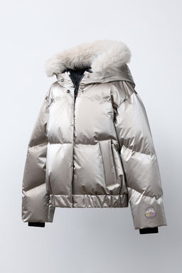 METALLIC WATER-RESISTANT AND WINDPROOF FEATHER DOWN PUFFER JACKET RECCO® SYSTEM SKI COLLECTION - Zara фото 3