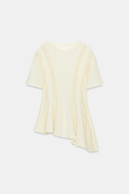 CAMISETA COMBINADA ENCAJE / Crema - Zara фото 6