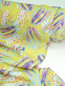 Штапель Яркая фантазия цв.лимонный, ш.1.45м, вискоза-100%, 105гр/м.кв - Купава фото 10