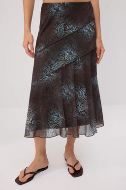 _ok Renkli _al Desen Boho Chic A-Kesim Diki_ Detayl_ Normal Bel Midi T_l _rme Etek TWOSS26ET00002 - Trendyolmilla фото 4