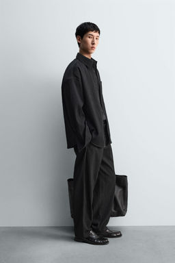PANTAL?N RELAXED FIT RELIEVE / Gris oscuro - Zara фото 4